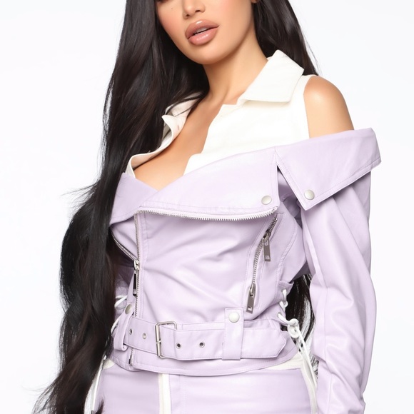 Fashion Nova Moto Cold Shoulder leather Jacket XS - Picture 11 of 12